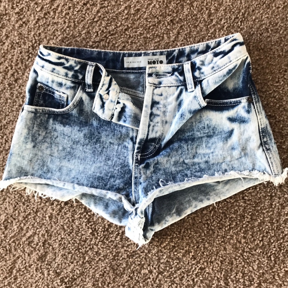 Topshop distresses Moto shorts